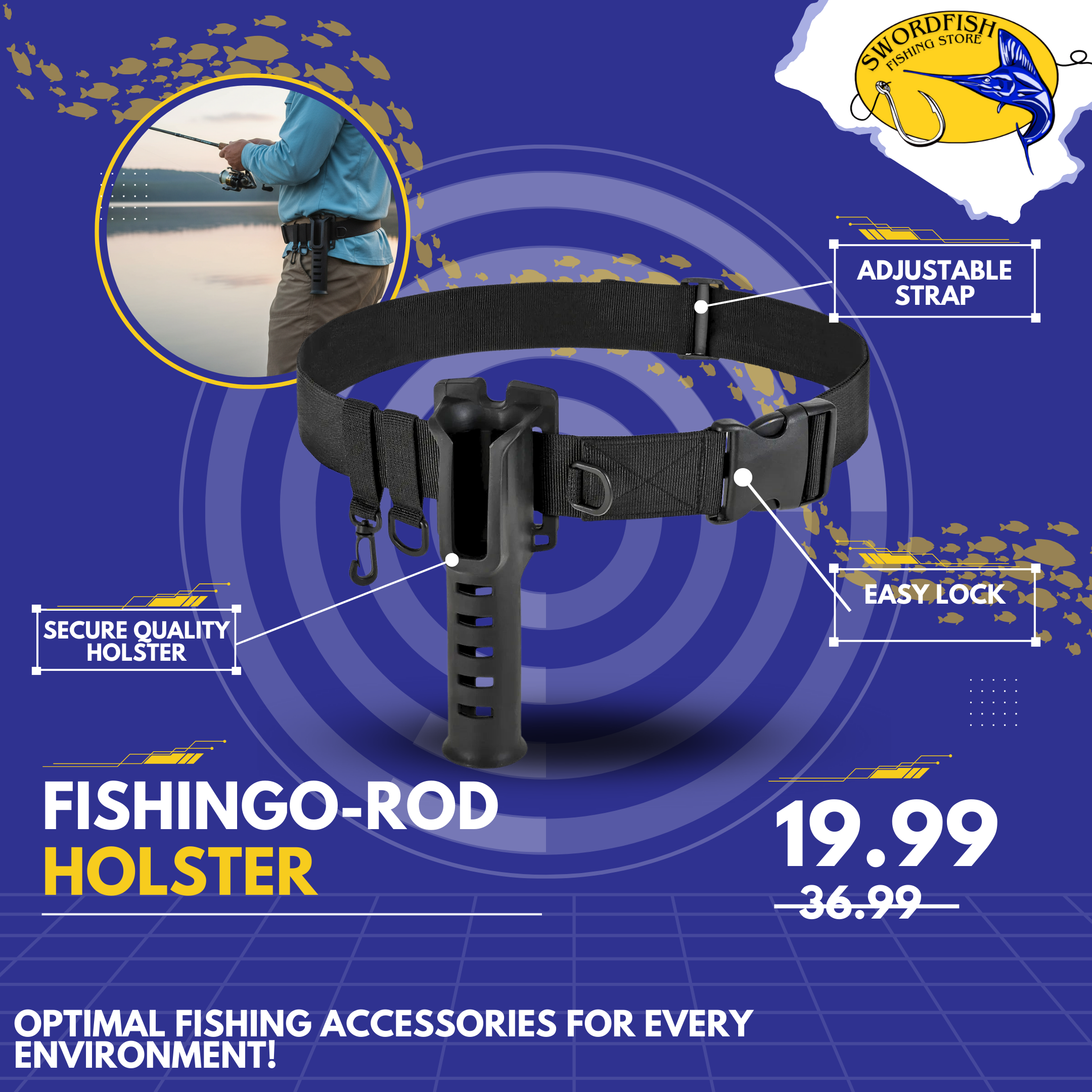 Fishing Rod Waist Holder Belt – Swordfish Fishing Store