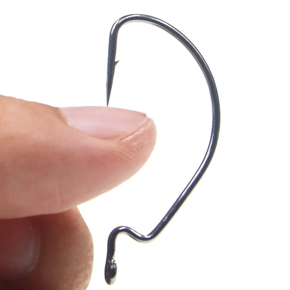 Set 10pcs Wide Gap Worm Fishing Hooks