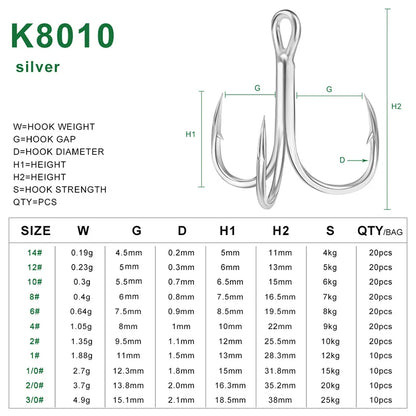KATYUSHA 20Pcs Treble Hooks