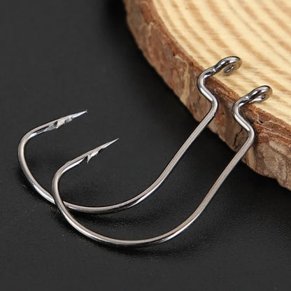 Set 10pcs Wide Gap Worm Fishing Hooks