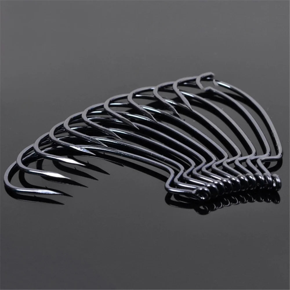 Set 10pcs Wide Gap Worm Fishing Hooks