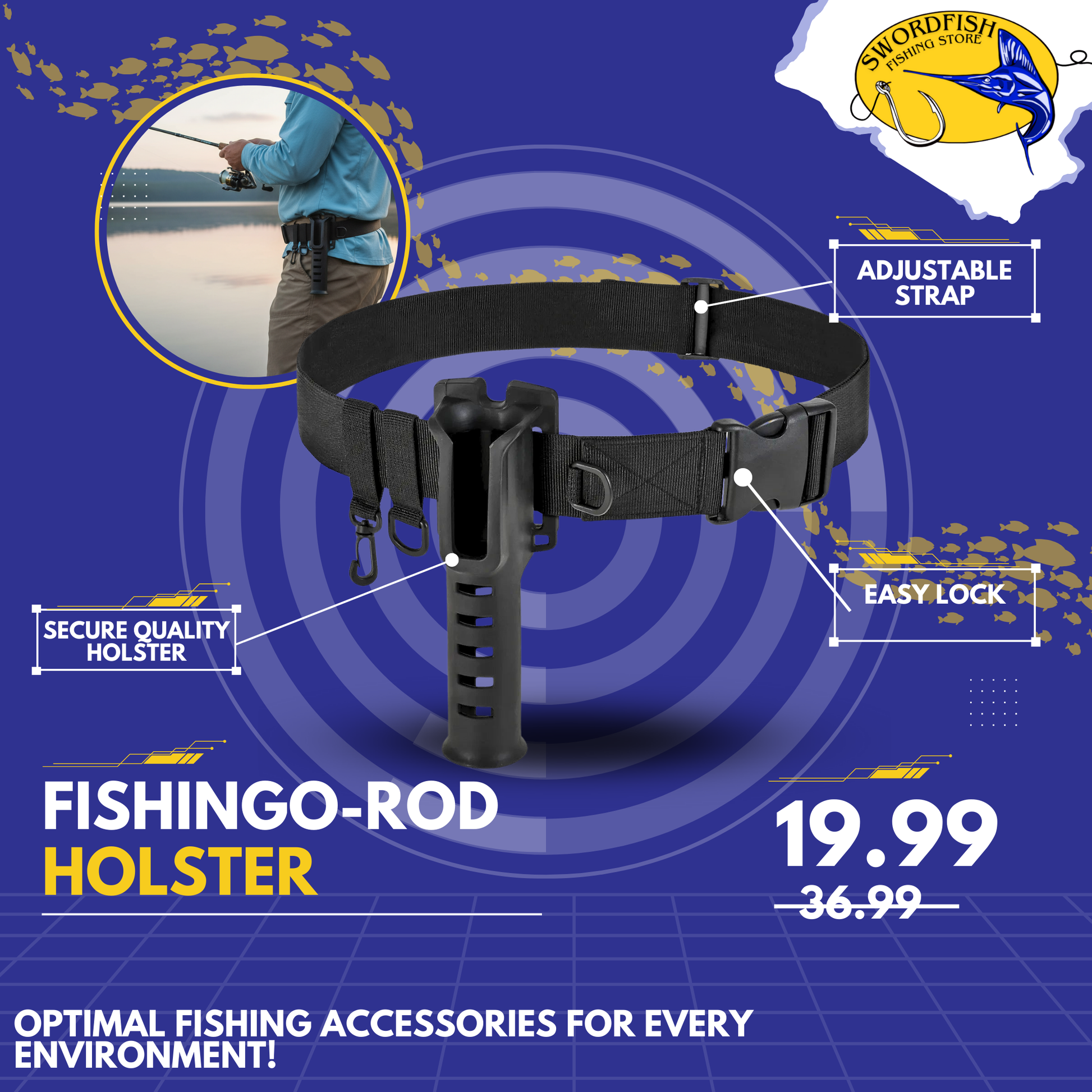 belt fishing rod holder Booms P04 Waist Holders For Protable Polyester Booms Fishing Official formed nylon liner inside the aluminum gimbal pocket that helps resist scarring 3rd Hand Rod Holder by