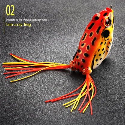 Soft Frog Fishing Lures 4 pcs + 20 space beans + pvc box