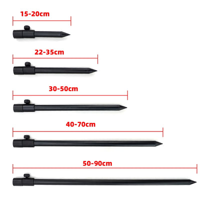 2 x Carp Fishing Bank Sticks Aluminum Black Rod