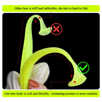 QXO Fishing Soft Lure Worm With Box Silicone