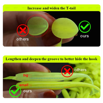 QXO Fishing Soft Lure Worm With Box Silicone
