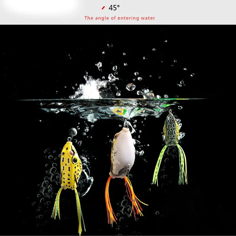Soft Frog Fishing Lures 4 pcs + 20 space beans + pvc box