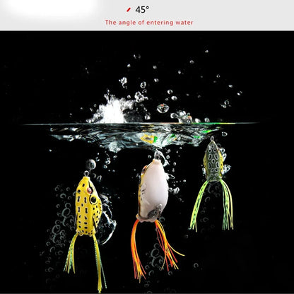 Soft Frog Fishing Lures 4 pcs + 20 space beans + pvc box