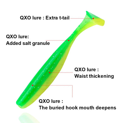 QXO Fishing Soft Lure Worm With Box Silicone